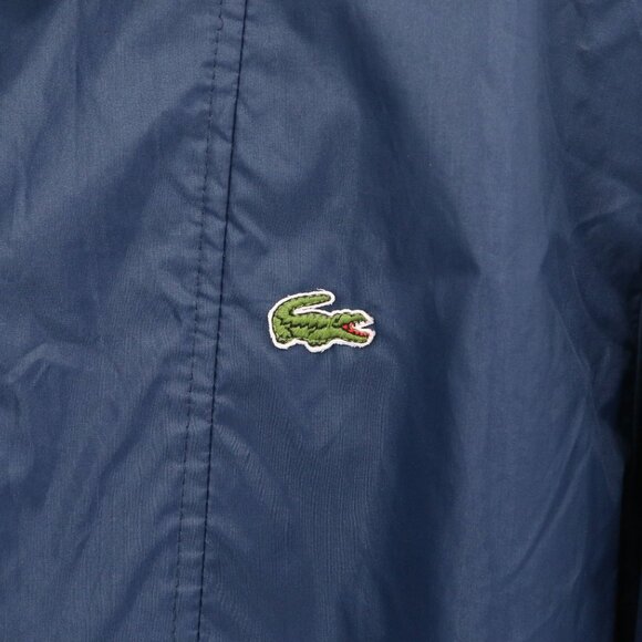 Izod Lacoste Vintage 80s 90s Hooded Pullover Navy Blue Jacket L - Picture 2 of 5